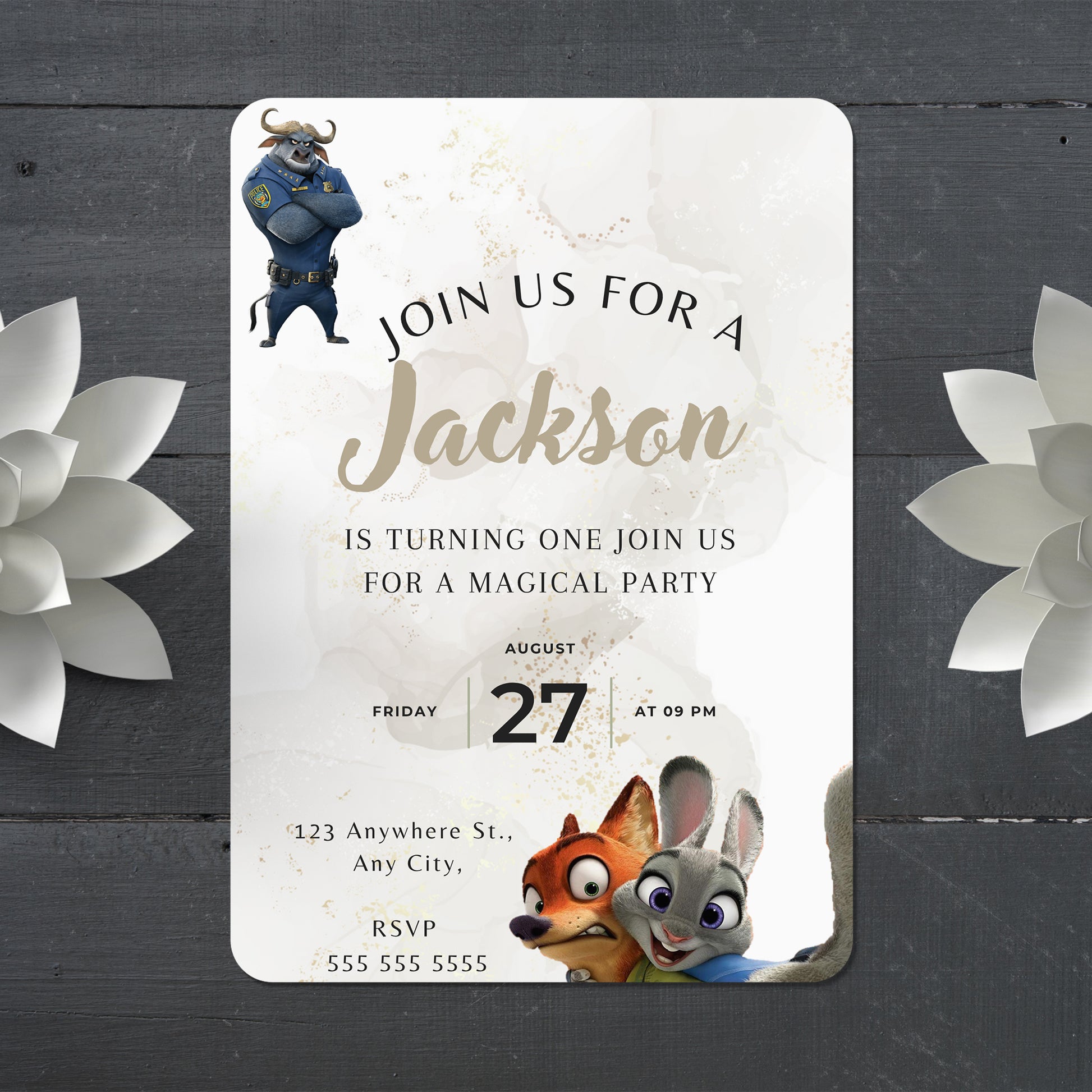 Zootopia Birthday Party Invitations Here - CreativeRino