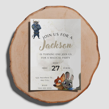 Zootopia Birthday Party Invitations Here - CreativeRino