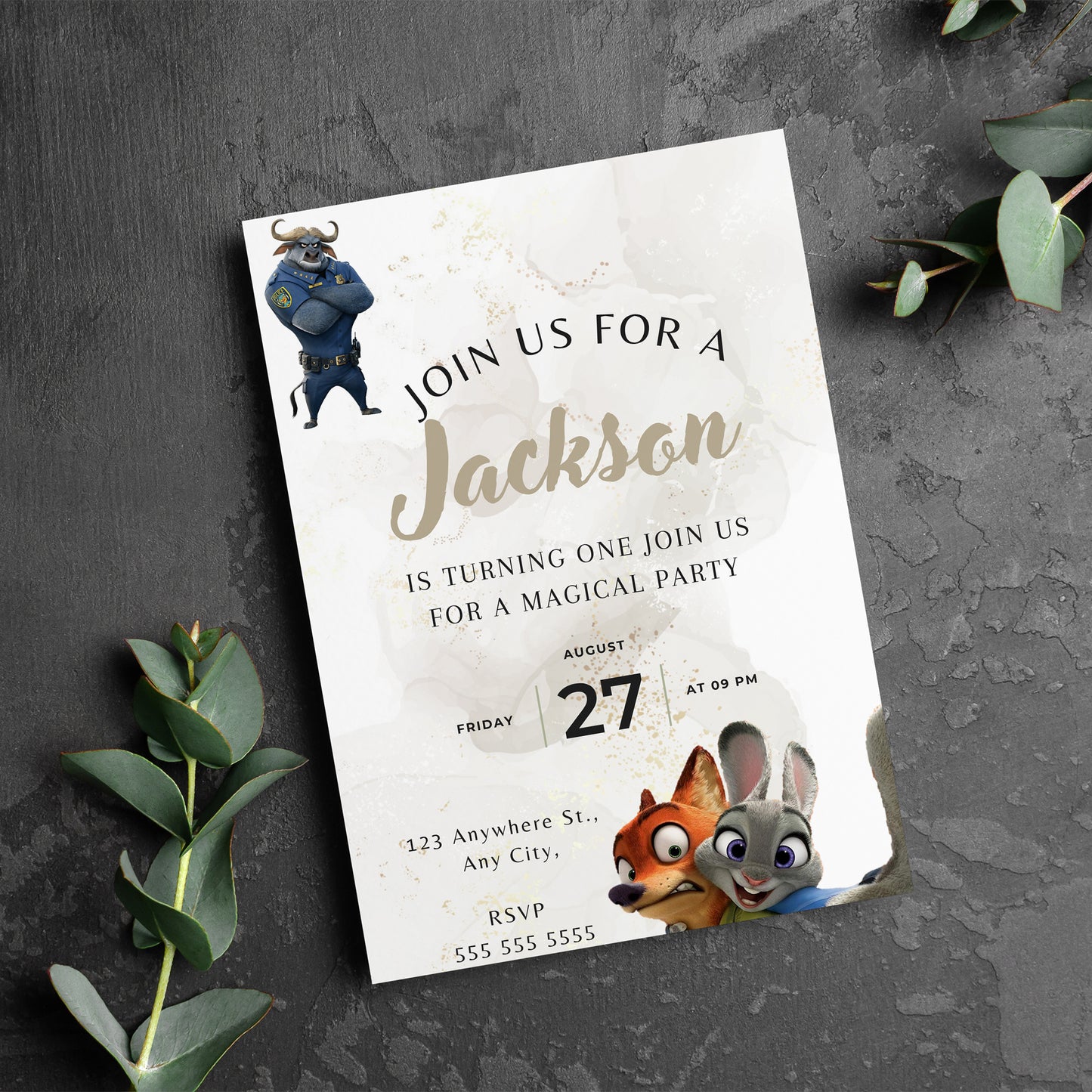 Zootopia Birthday Party Invitations Here - CreativeRino