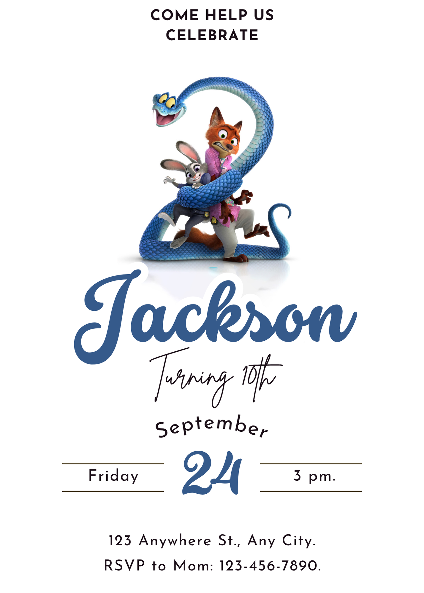 Zootopia Party Invitations Instant Download - CreativeRino