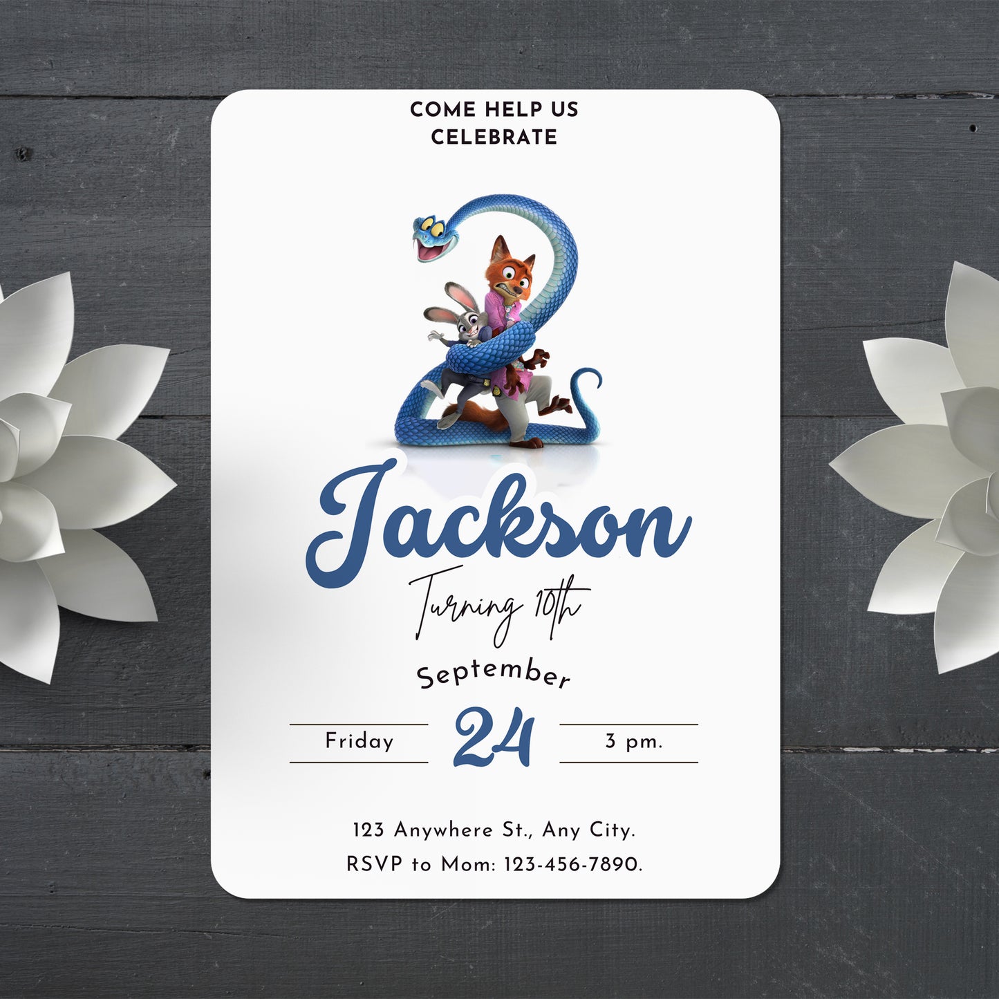 Zootopia Party Invitations Instant Download - CreativeRino