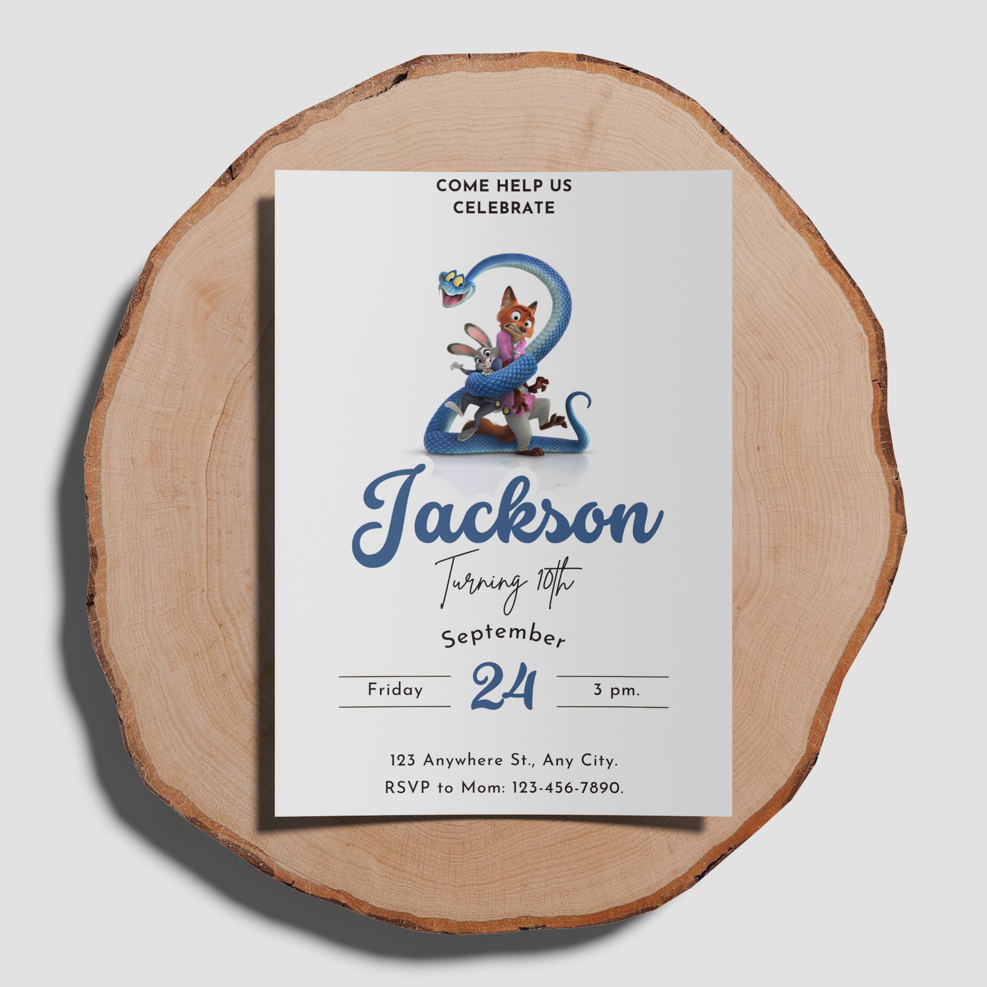 Zootopia Party Invitations Instant Download - CreativeRino