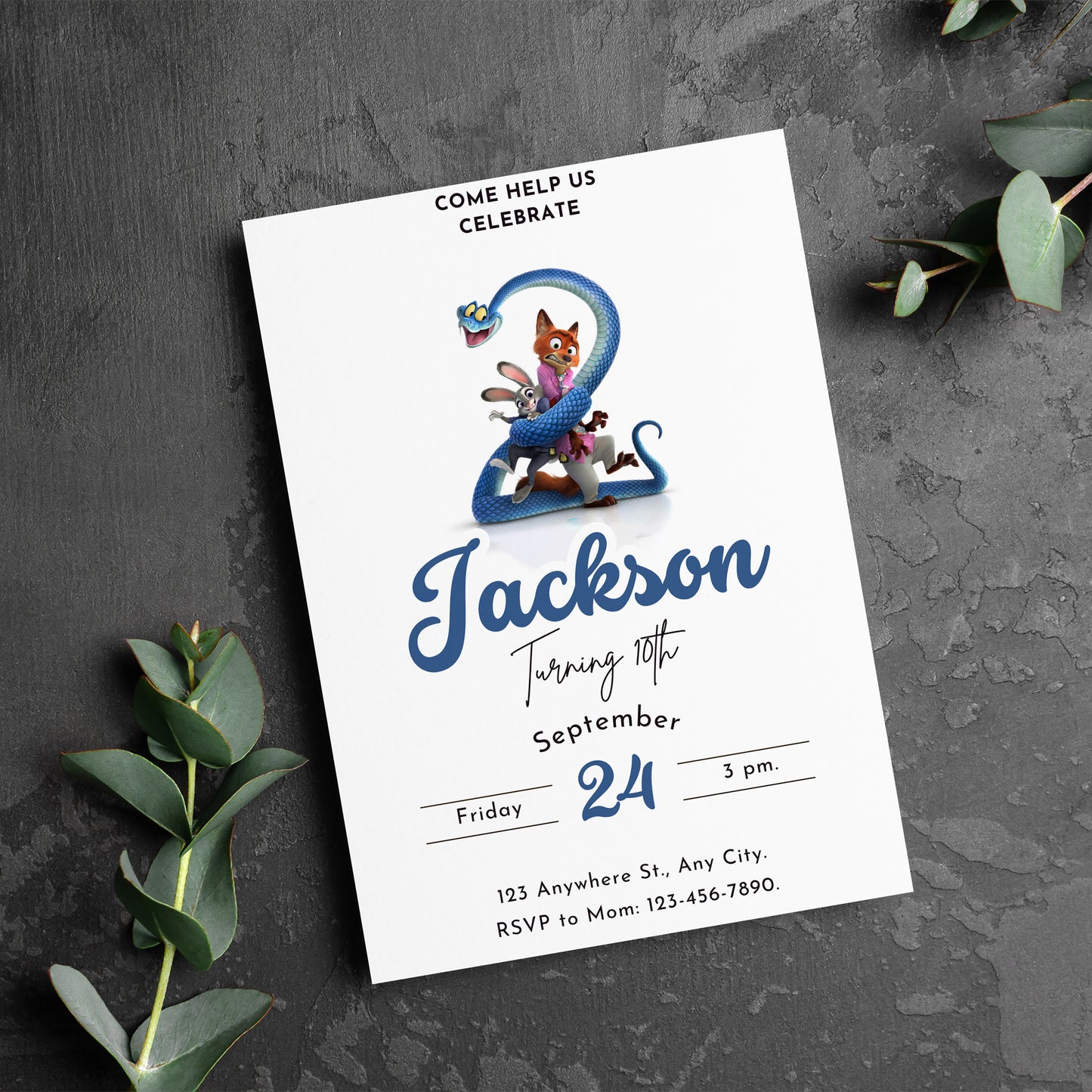 Zootopia Party Invitations Instant Download - CreativeRino