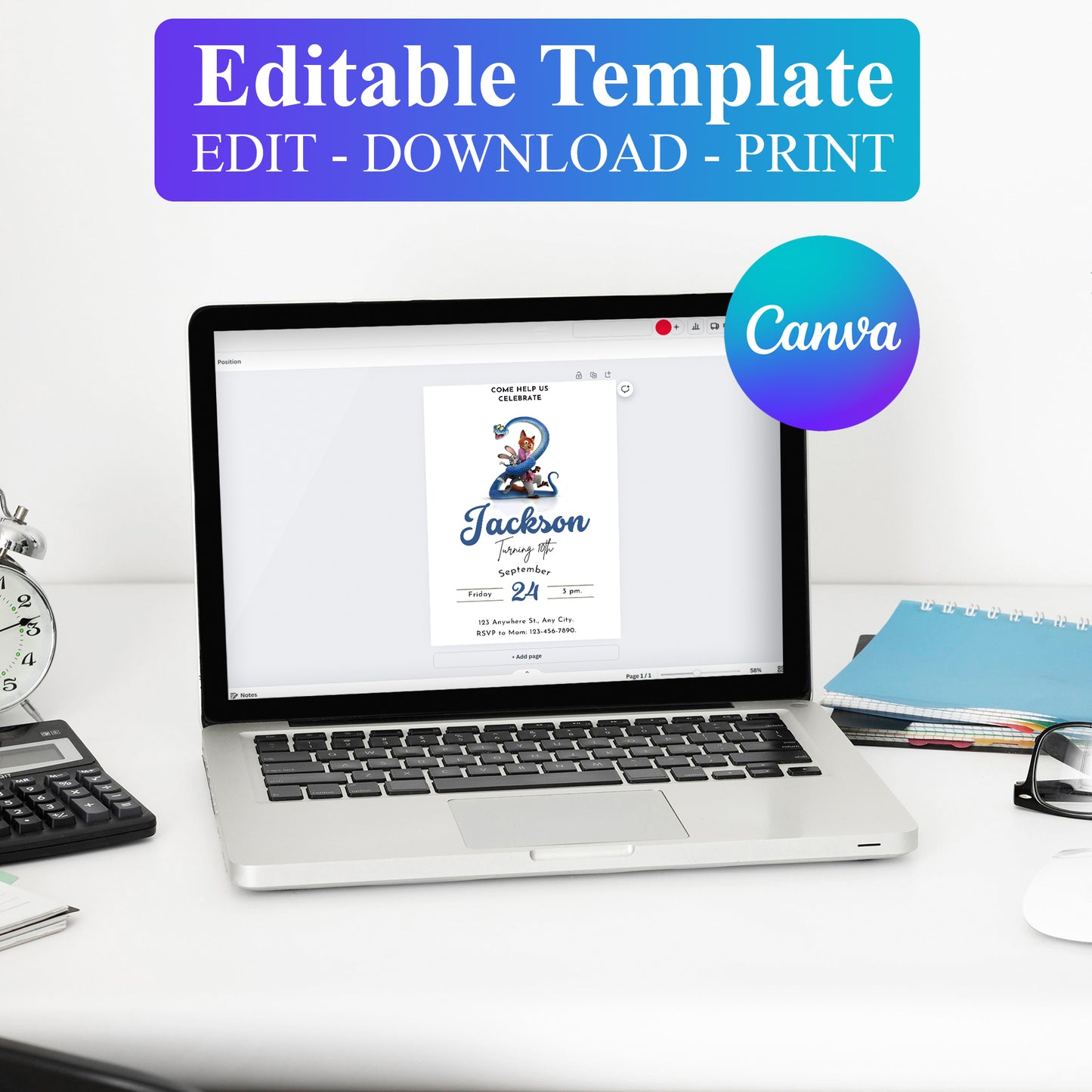 Zootopia Party Invitations Instant Download - CreativeRino