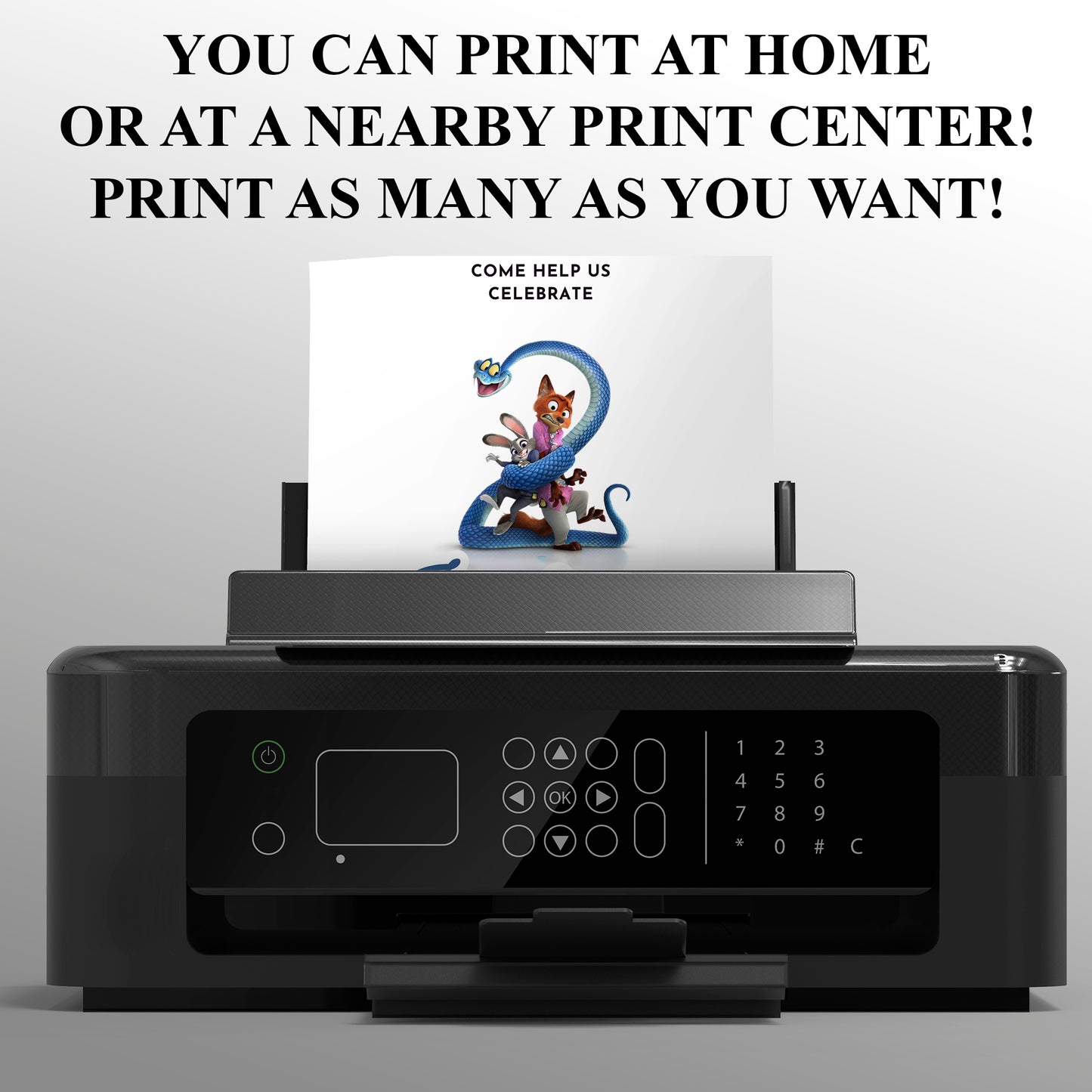 Zootopia Party Invitations Instant Download - CreativeRino