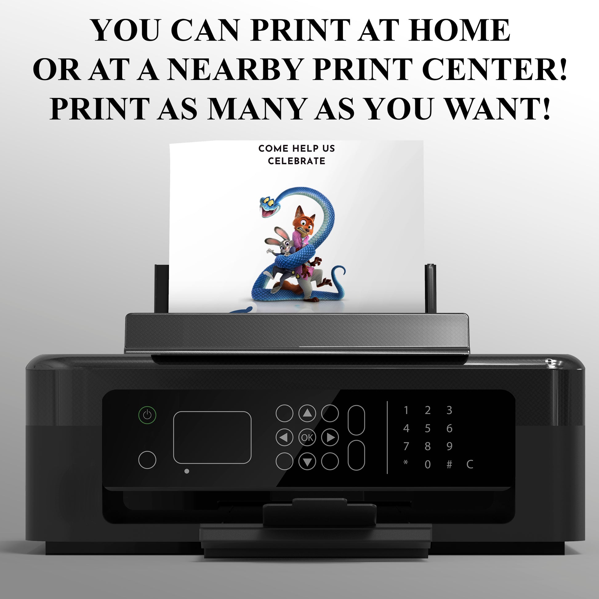 Zootopia Party Invitations Instant Download - CreativeRino