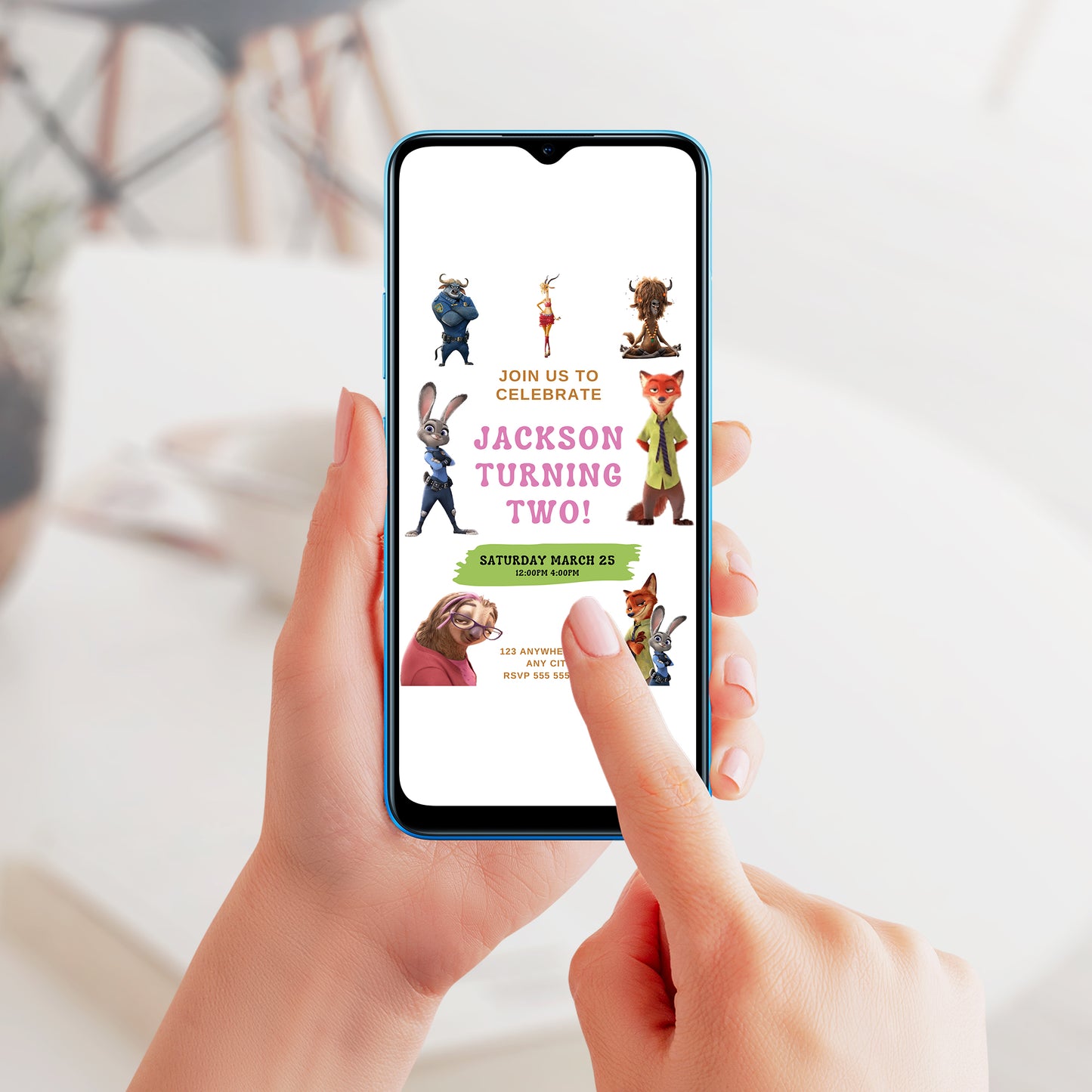 Editable Zootopia Birthday Invitation Template - CreativeRino