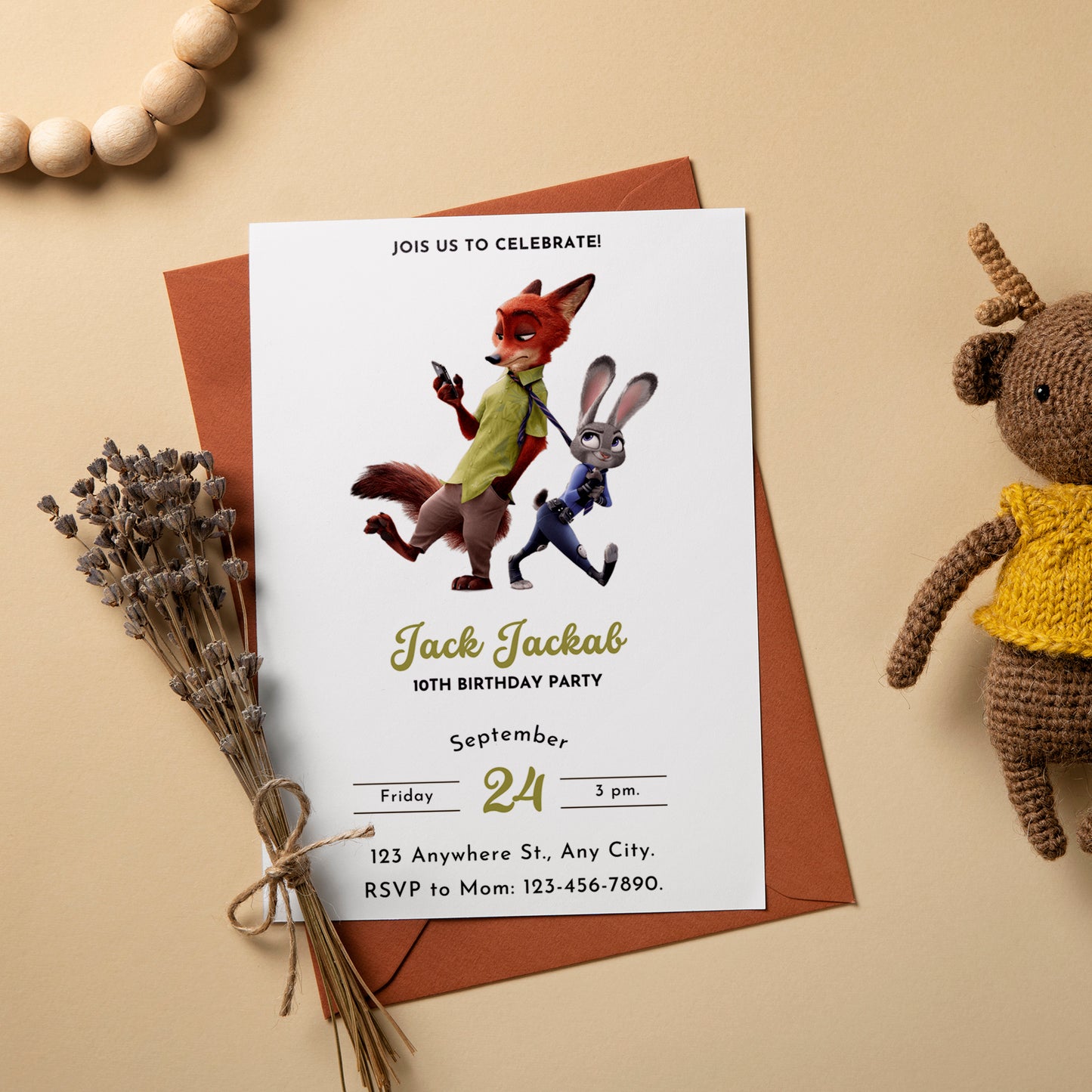 Printable Zootopia Invite - CreativeRino
