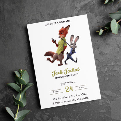 Printable Zootopia Invite - CreativeRino