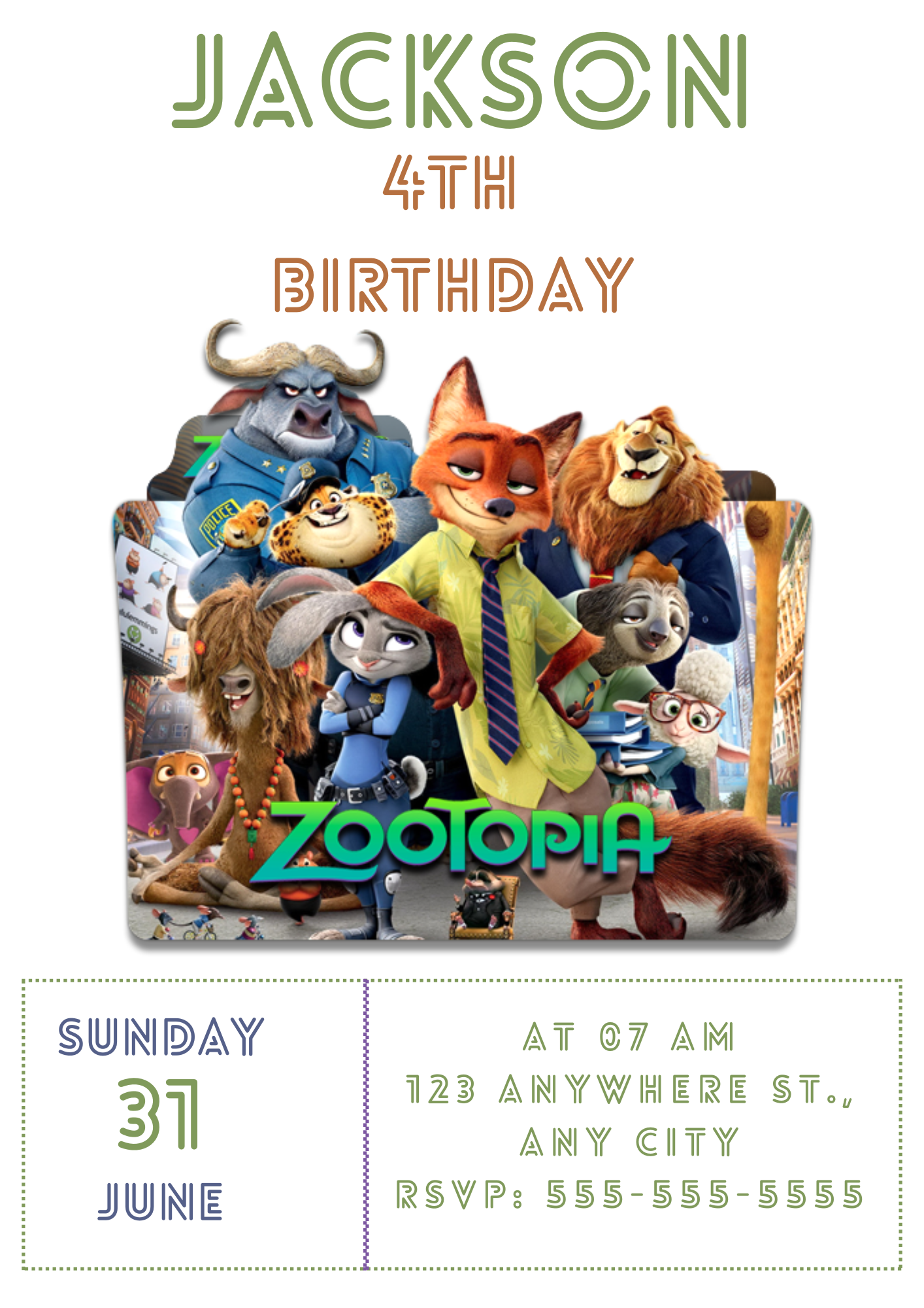 Zootopia Birthday Invite for Instant Fun - CreativeRino