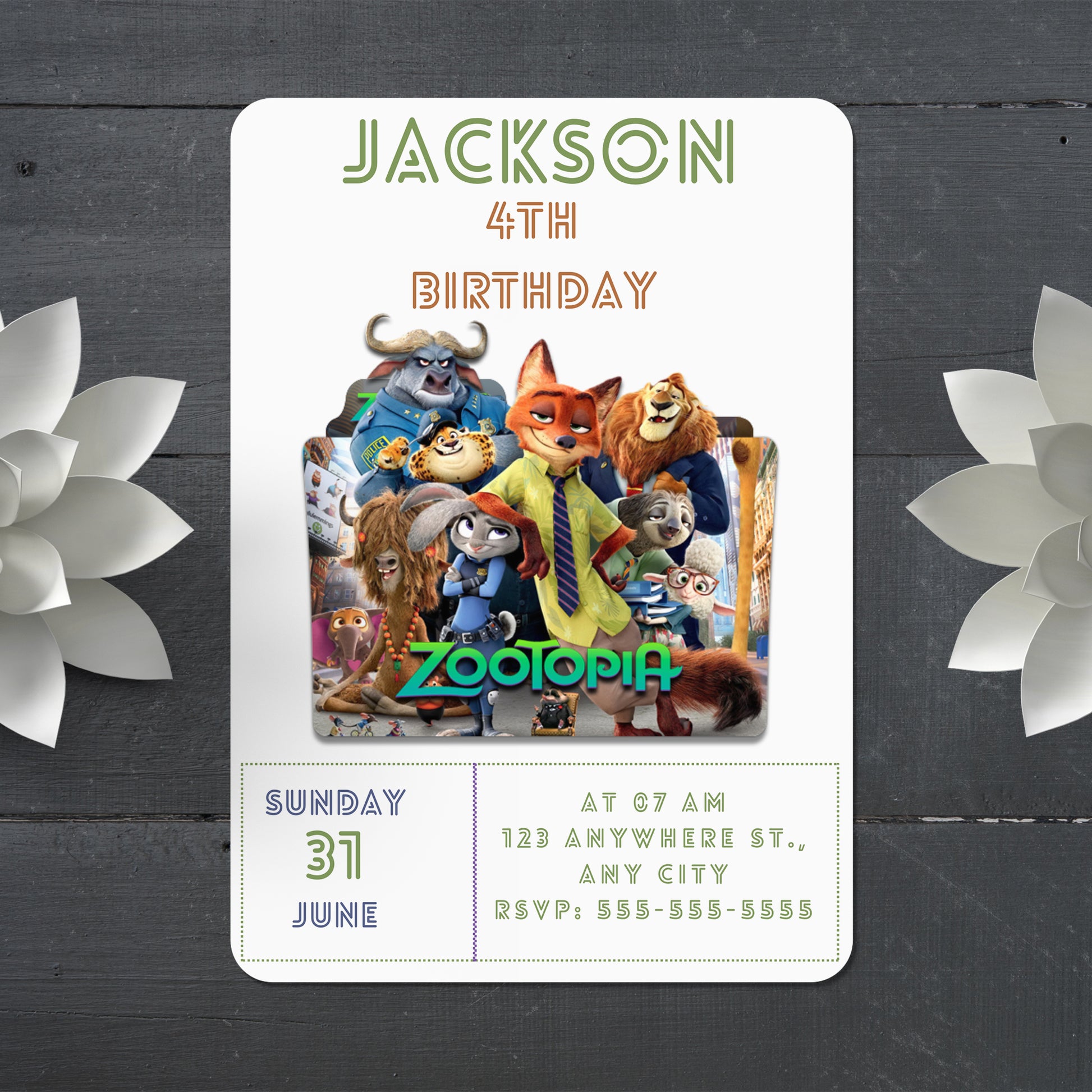 Zootopia Birthday Invite for Instant Fun - CreativeRino