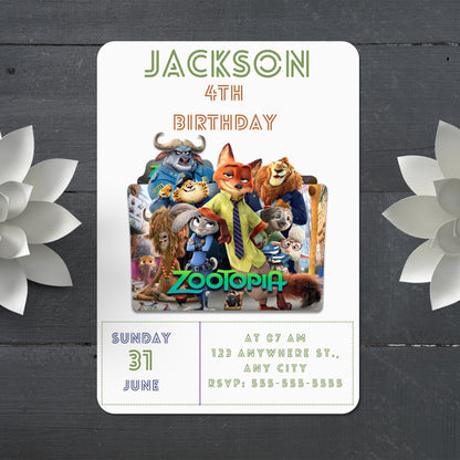 Zootopia Birthday Invite for Instant Fun - CreativeRino
