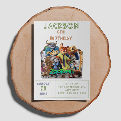 Zootopia Birthday Invite for Instant Fun - CreativeRino