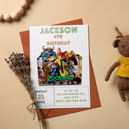 Zootopia Birthday Invite for Instant Fun - CreativeRino