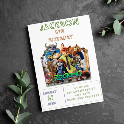 Zootopia Birthday Invite for Instant Fun - CreativeRino