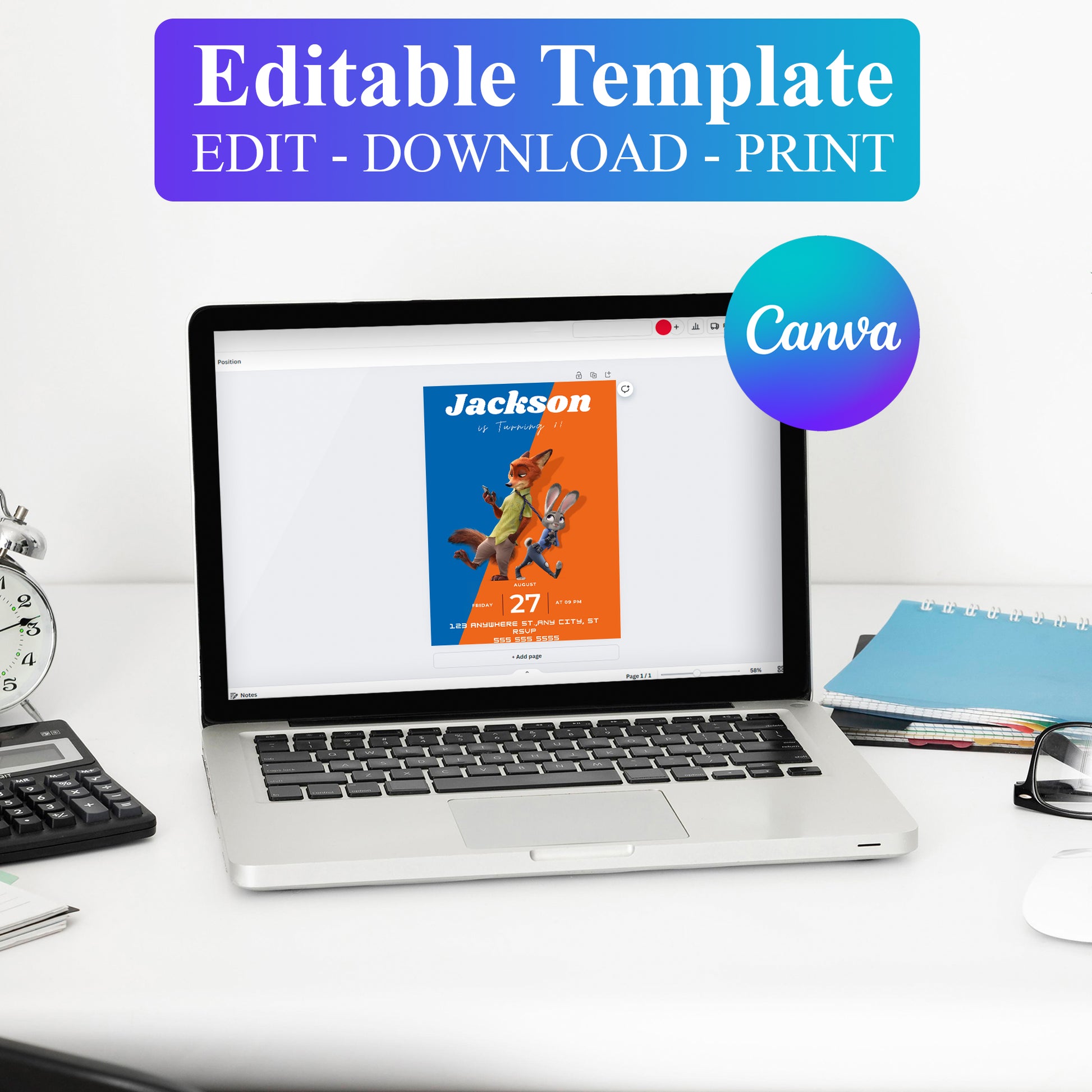 Zootopia 2 Birthday Party Invitations WOW - CreativeRino