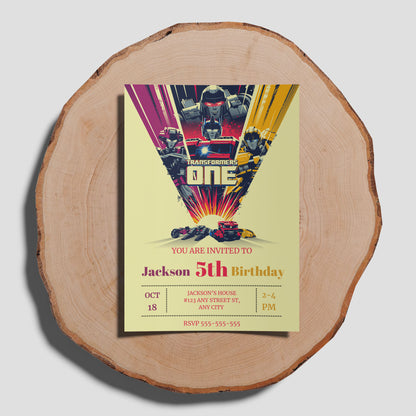 Transformers One Birthday Invitation Template - CreativeRino
