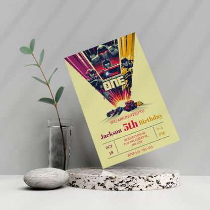 Transformers One Birthday Invitation Template - CreativeRino