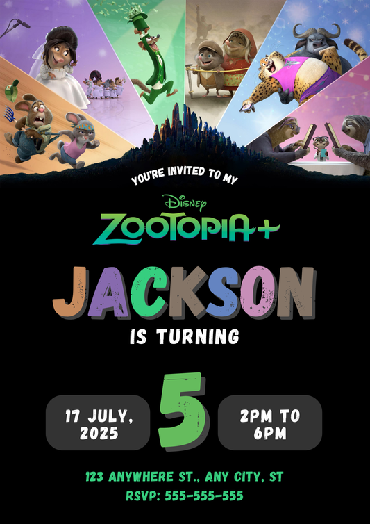 Zootopia 2 Birthday Invitation Template Easy - CreativeRino