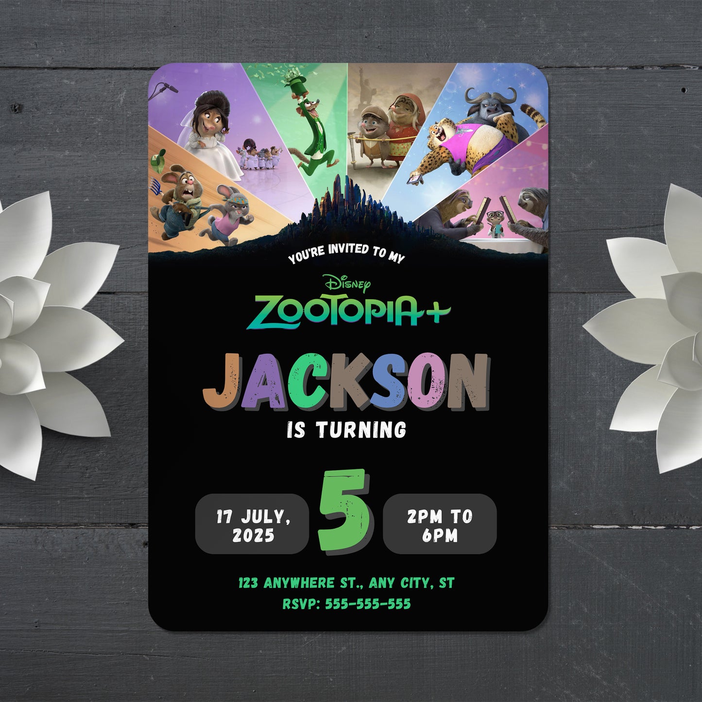 Zootopia 2 Birthday Invitation Template Easy - CreativeRino