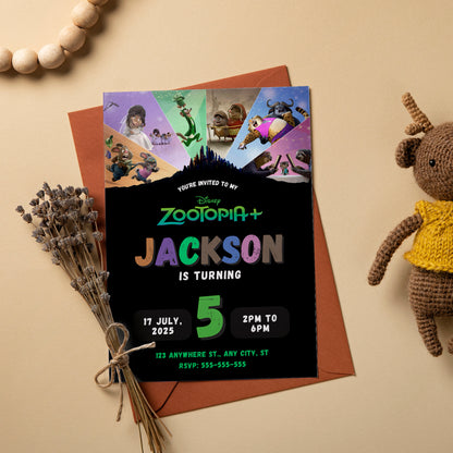 Zootopia 2 Birthday Invitation Template Easy - CreativeRino