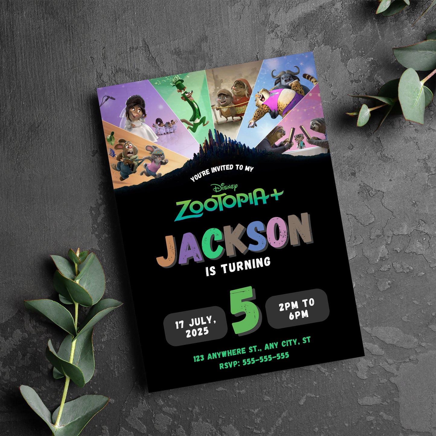 Zootopia 2 Birthday Invitation Template Easy - CreativeRino