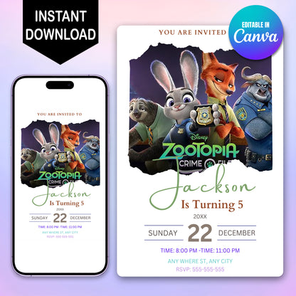 Fast & Fun Zootopia 2 Invite for Kids - CreativeRino