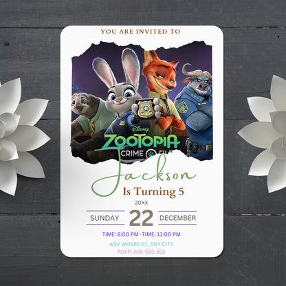 Fast & Fun Zootopia 2 Invite for Kids - CreativeRino