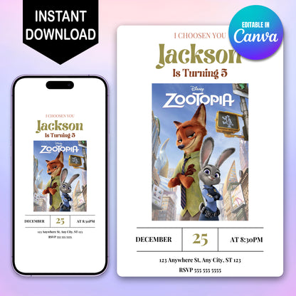 Zootopia 2 Birthday Invite That Stands Out - CreativeRino