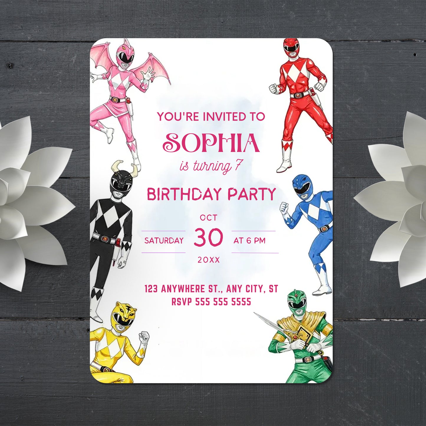 Birthday Invitations Power Rangers - CreativeRino