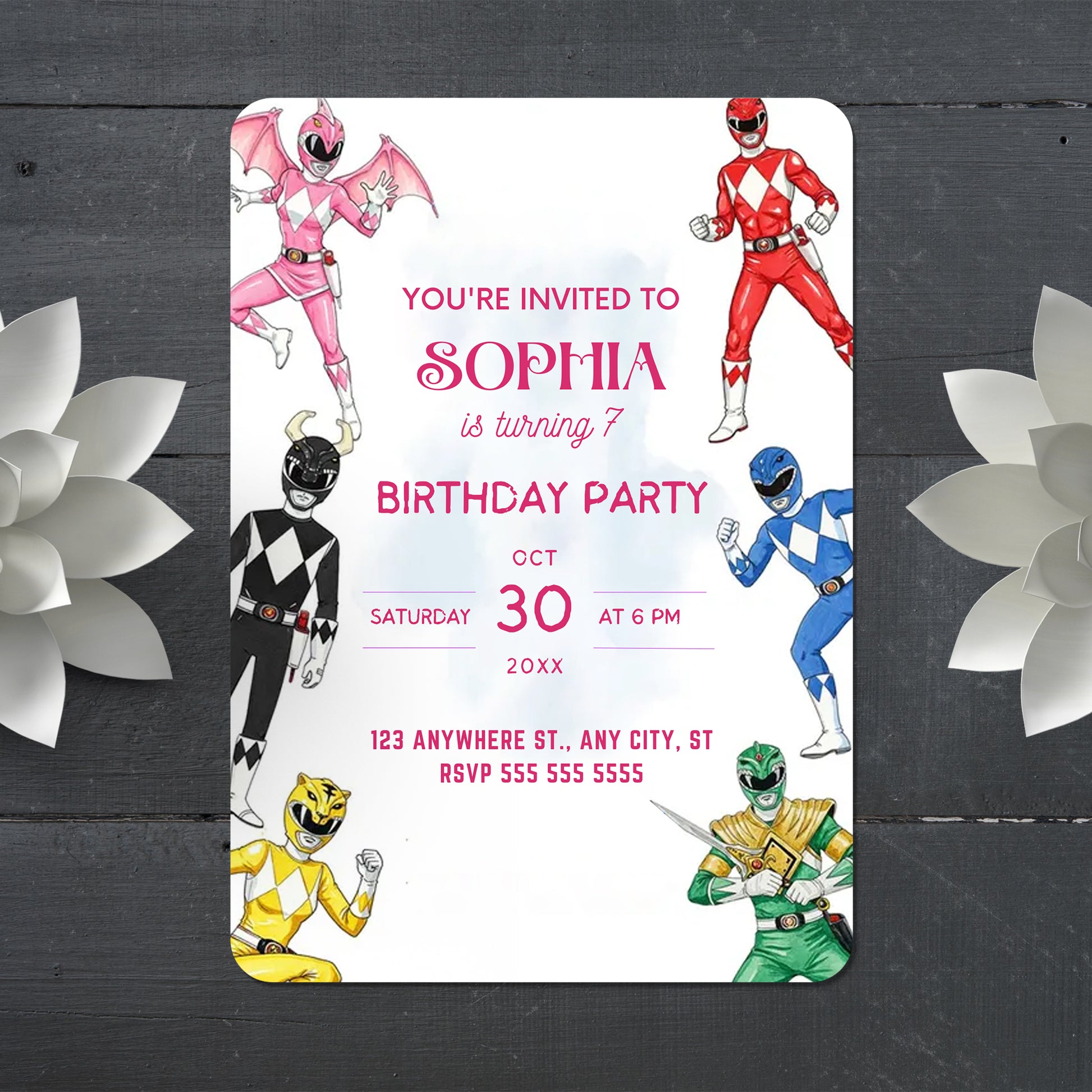 Birthday Invitations Power Rangers - CreativeRino