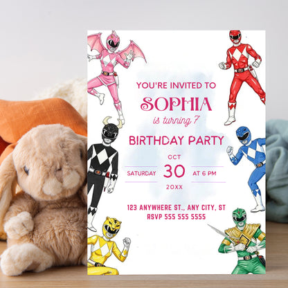 Birthday Invitations Power Rangers - CreativeRino