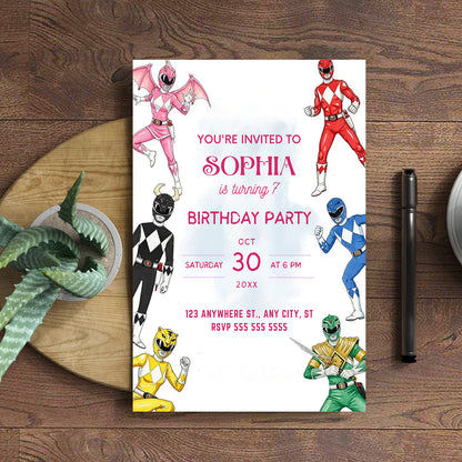 Birthday Invitations Power Rangers - CreativeRino