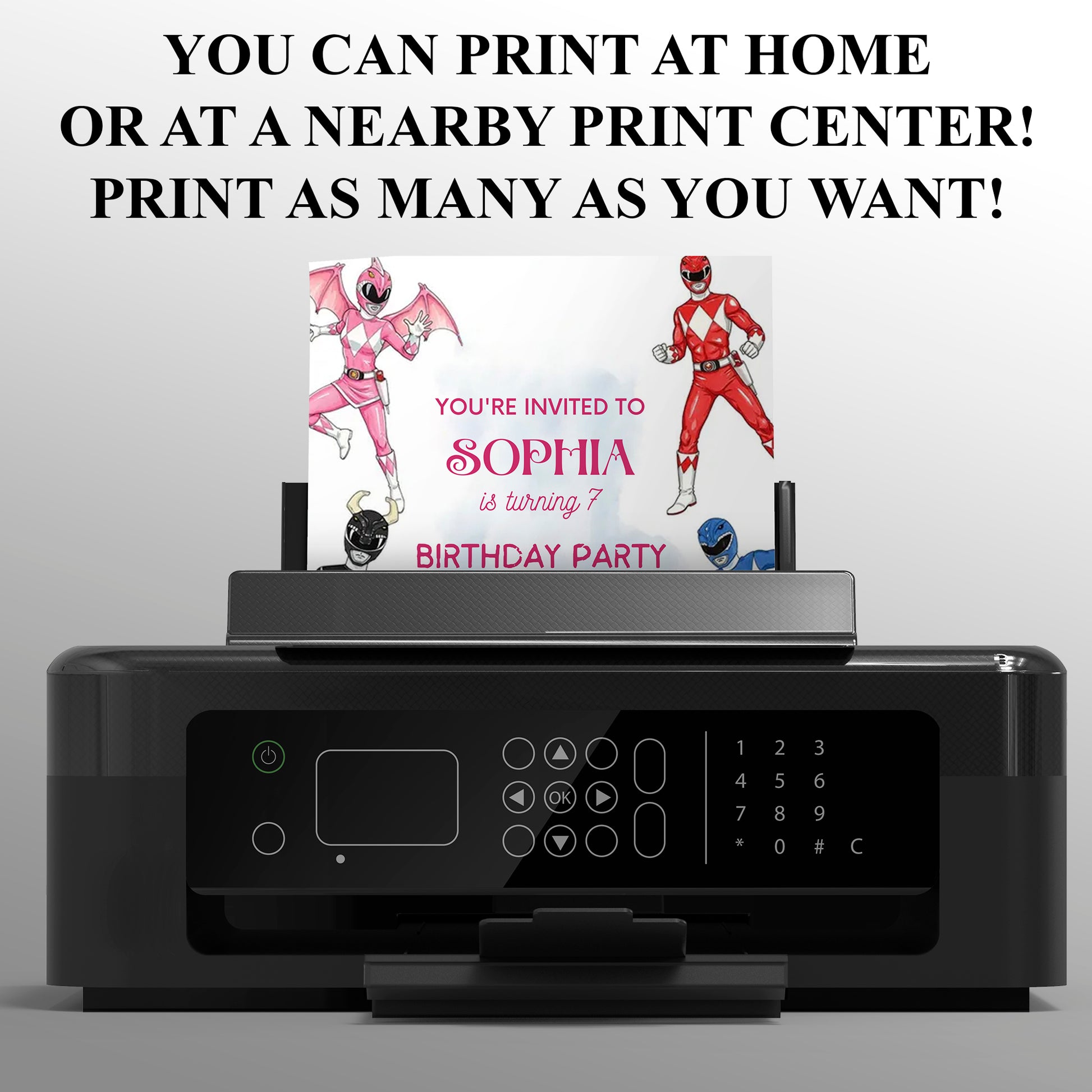 Birthday Invitations Power Rangers - CreativeRino
