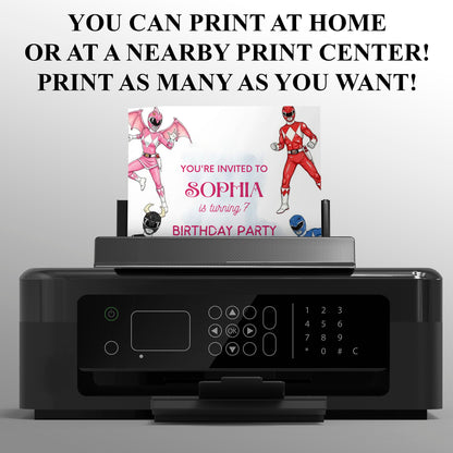 Birthday Invitations Power Rangers - CreativeRino
