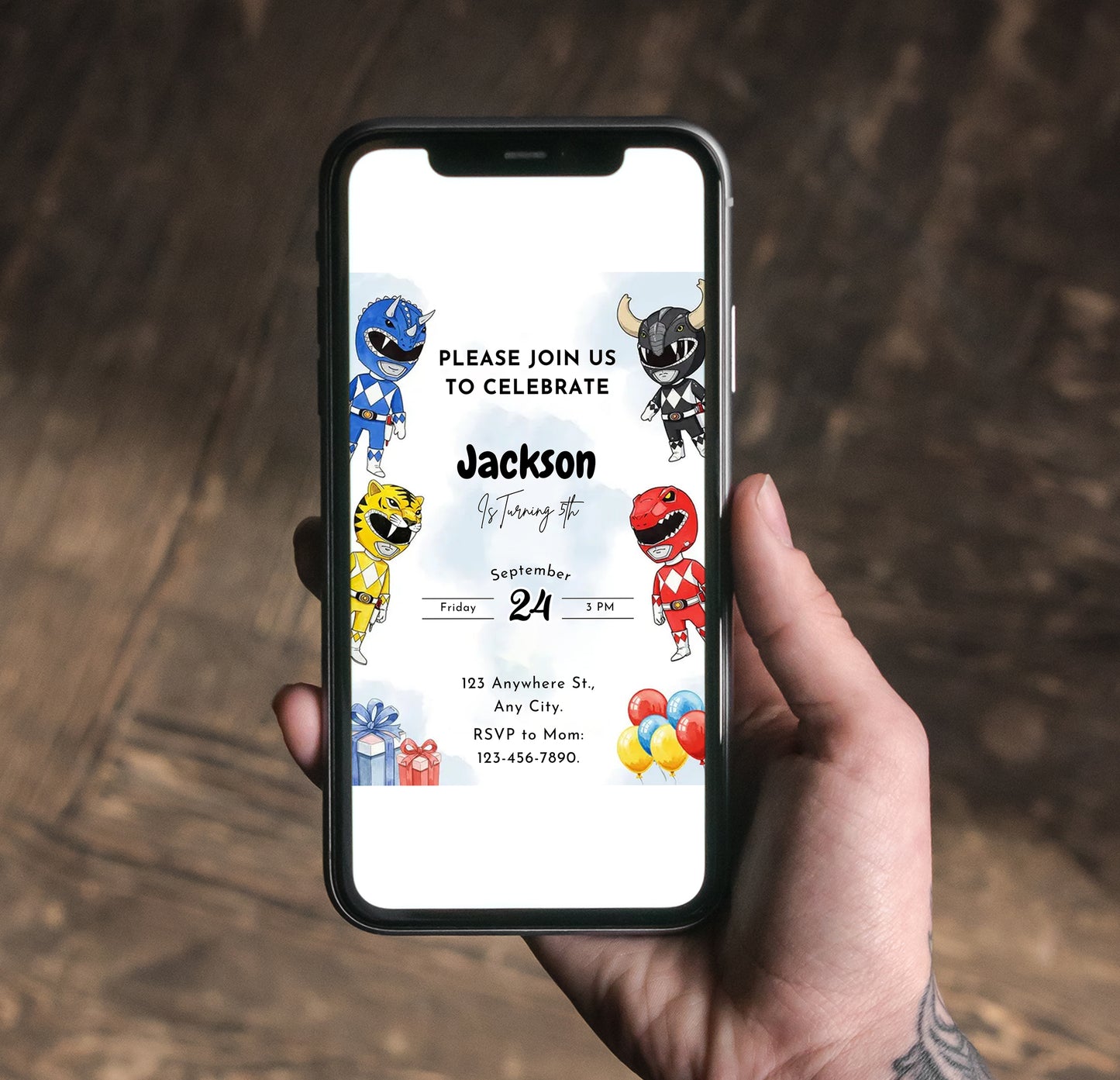 Power Rangers Birthday Invitations - CreativeRino