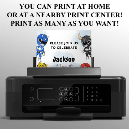 Power Rangers Birthday Invitations - CreativeRino