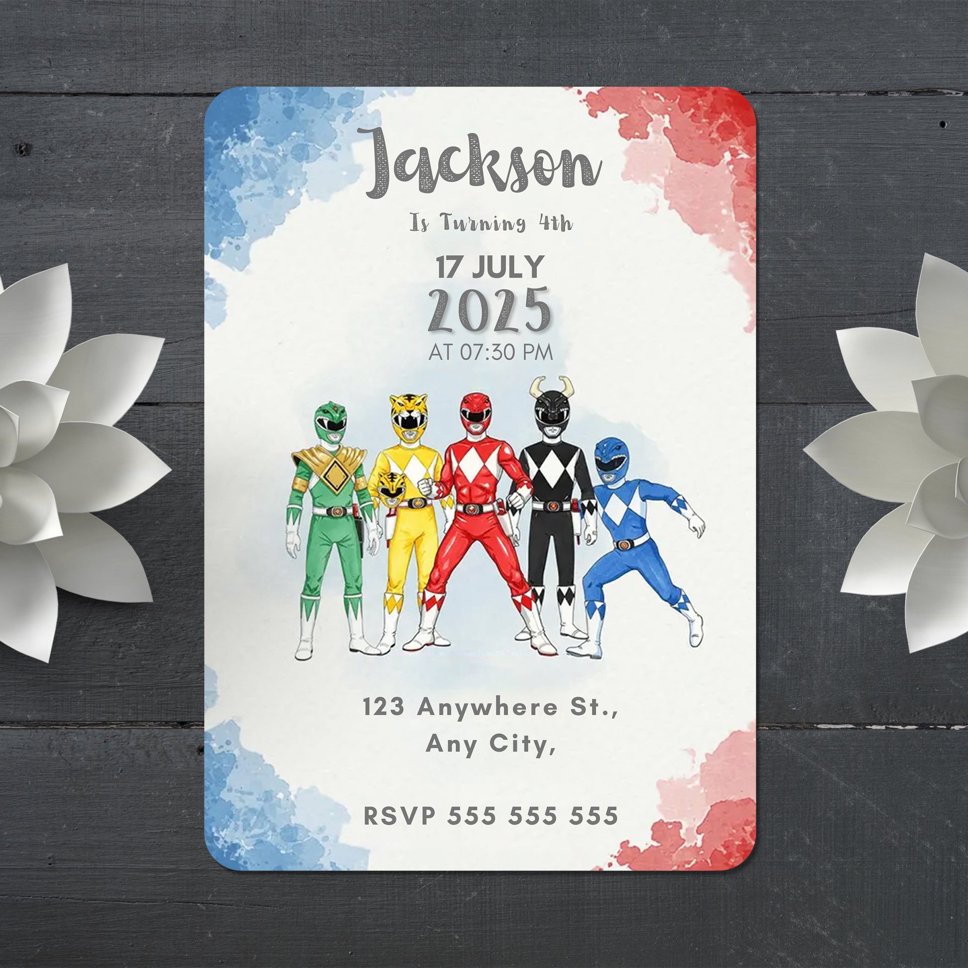 Power Rangers Invitations - CreativeRino