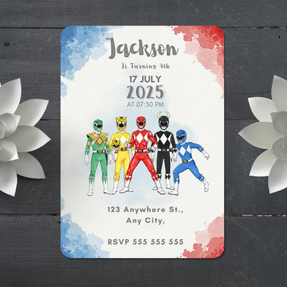 Power Rangers Invitations - CreativeRino