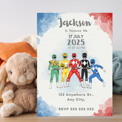 Power Rangers Invitations - CreativeRino