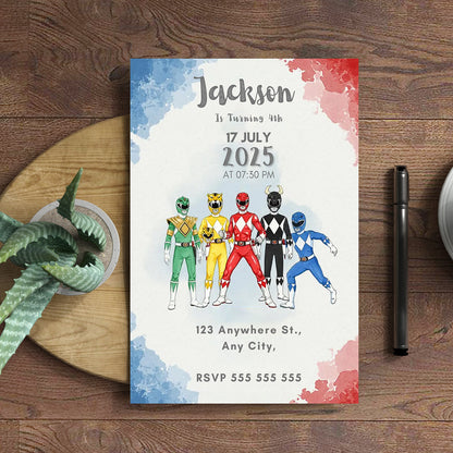 Power Rangers Invitations - CreativeRino
