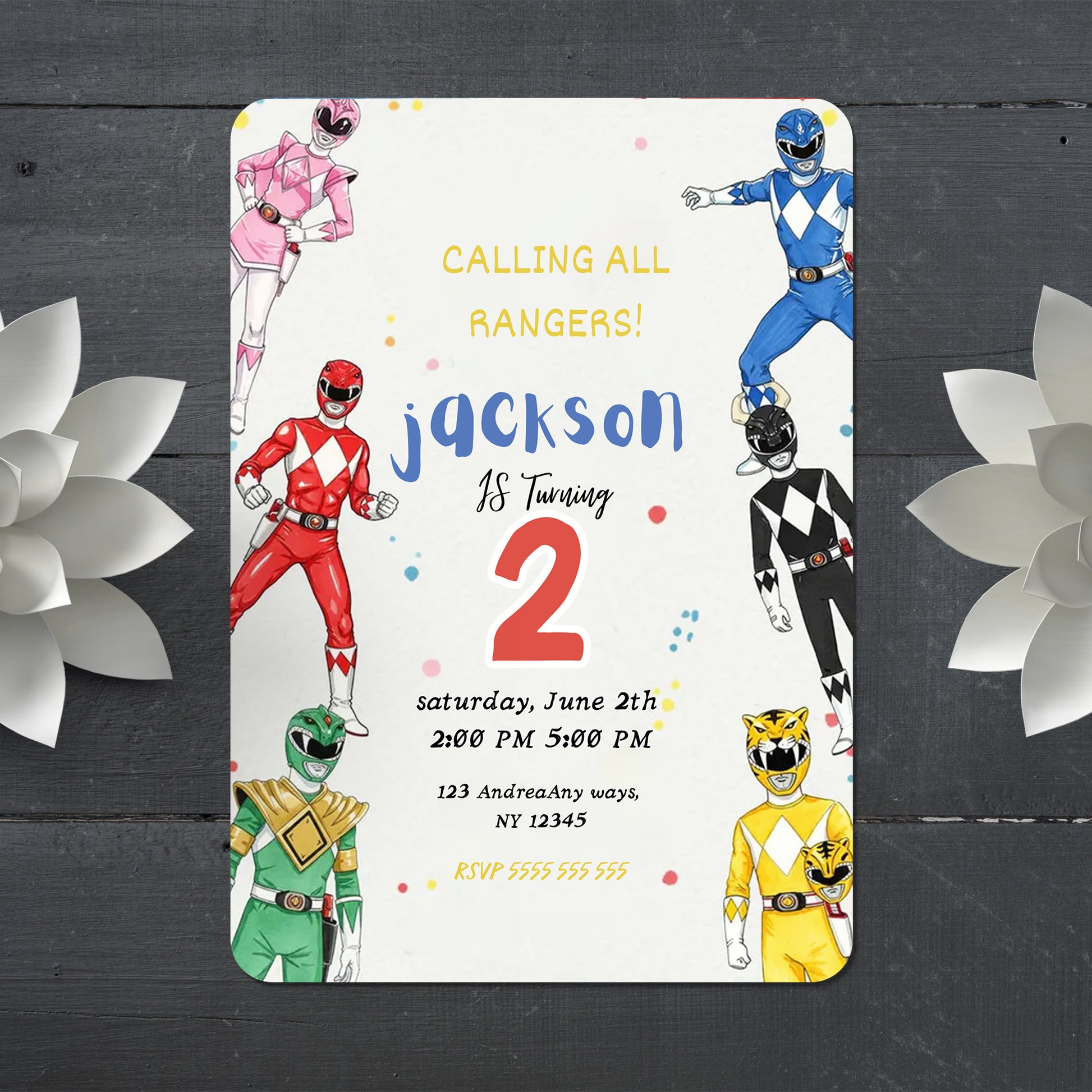 Power Rangers Invitation Template - CreativeRino