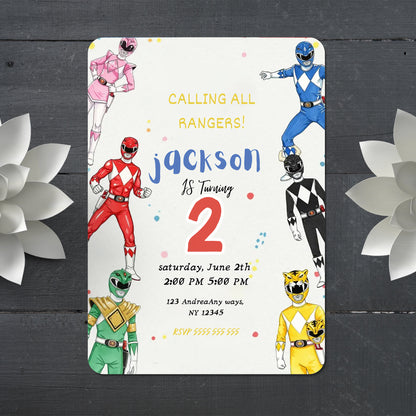 Power Rangers Invitation Template - CreativeRino