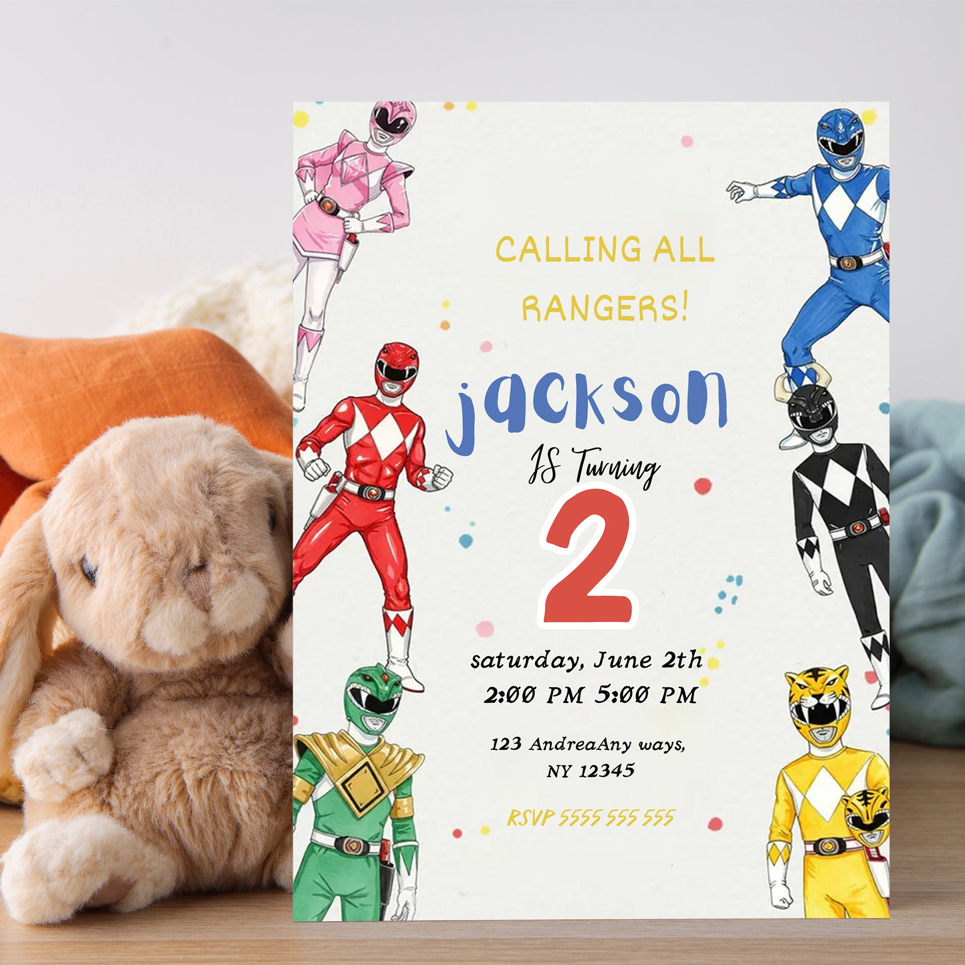 Power Rangers Invitation Template - CreativeRino