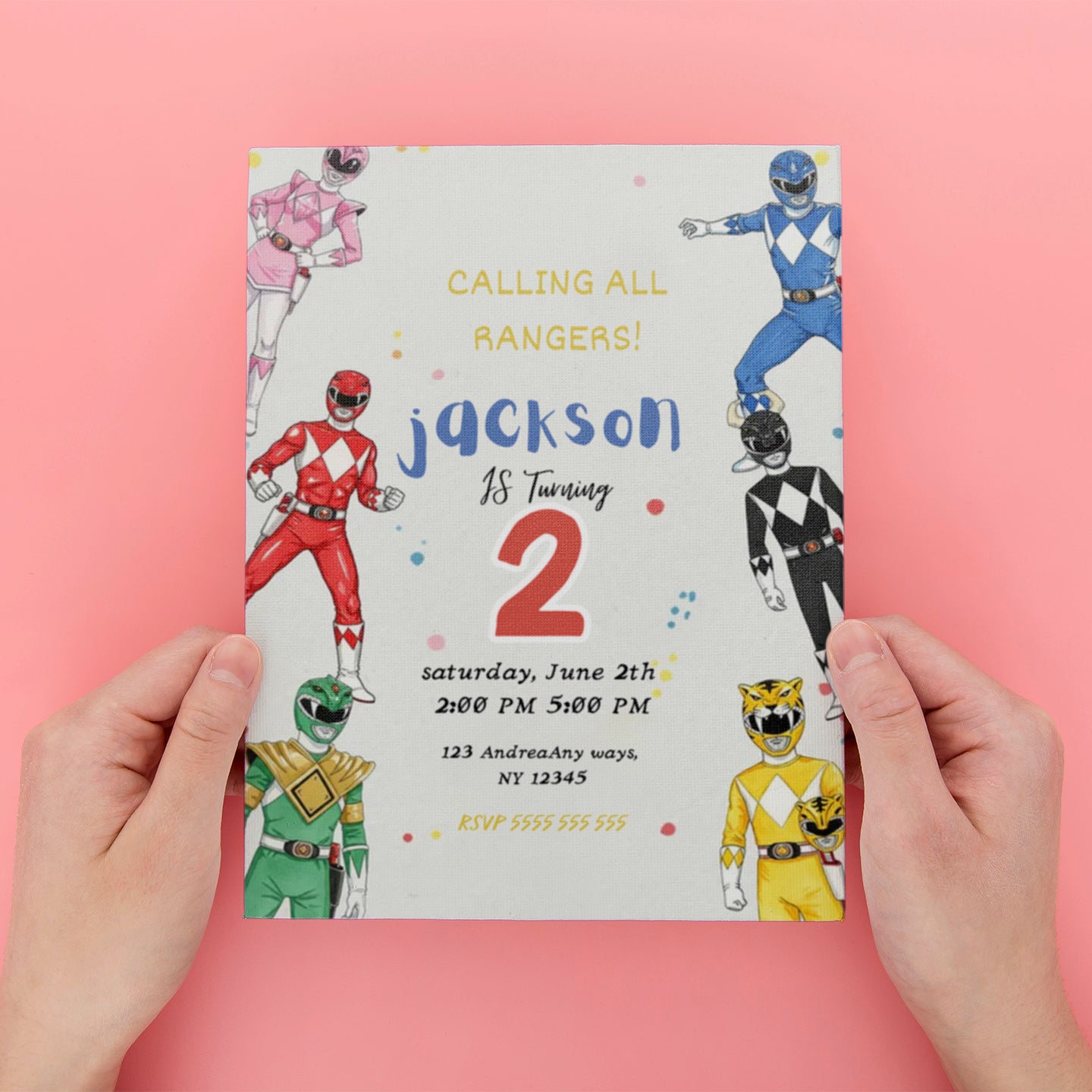 Power Rangers Invitation Template - CreativeRino