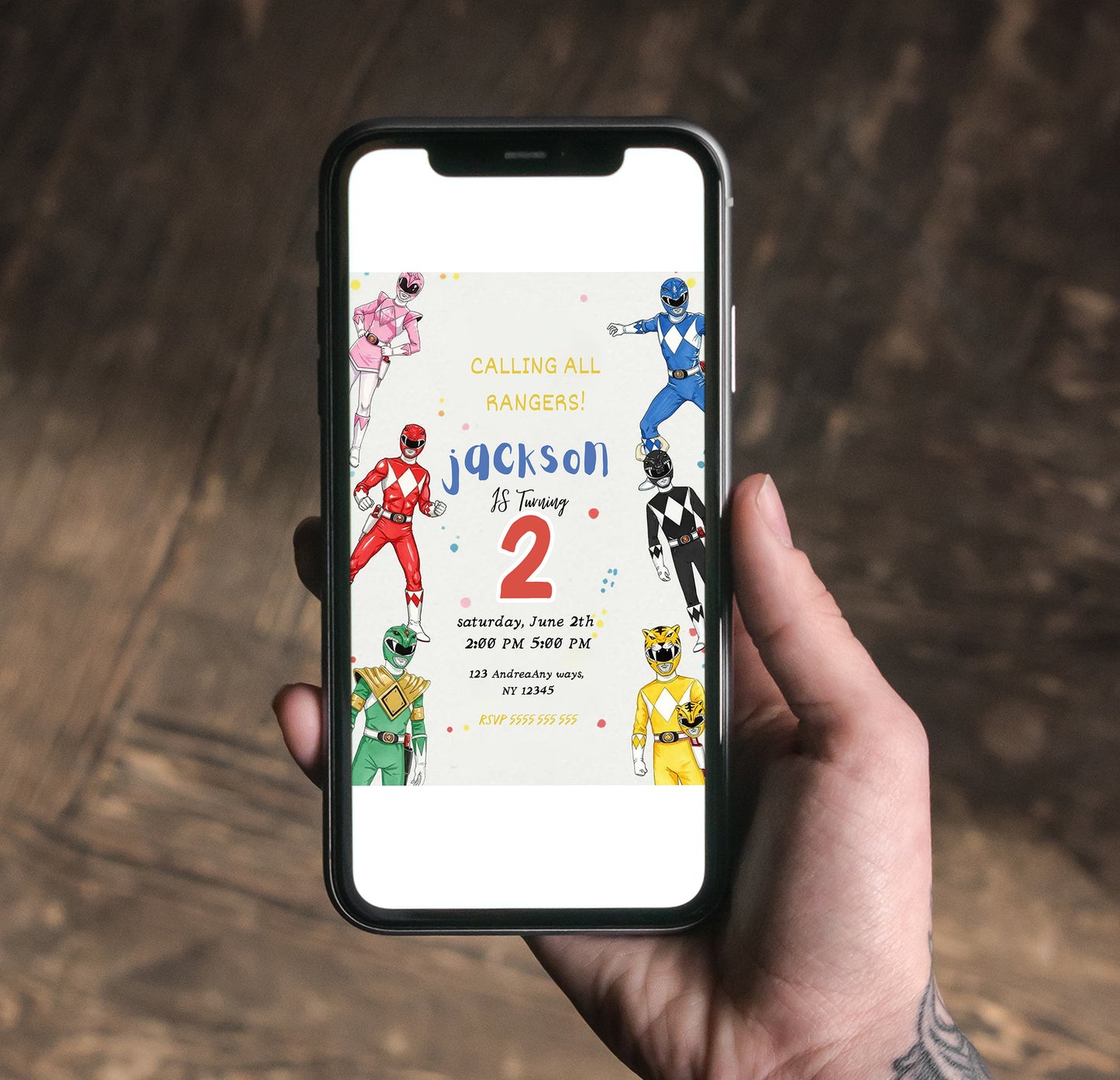 Power Rangers Invitation Template - CreativeRino