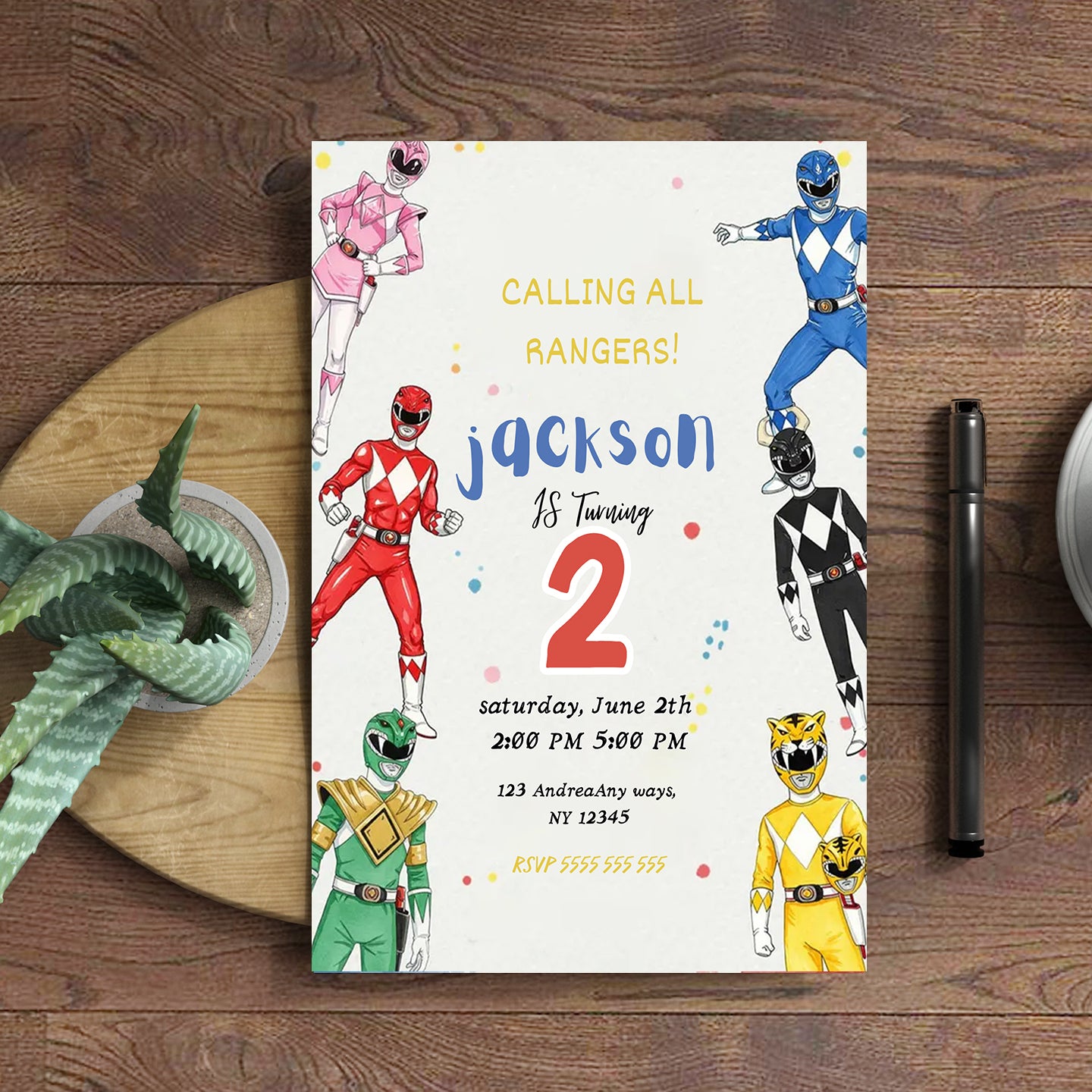 Power Rangers Invitation Template - CreativeRino