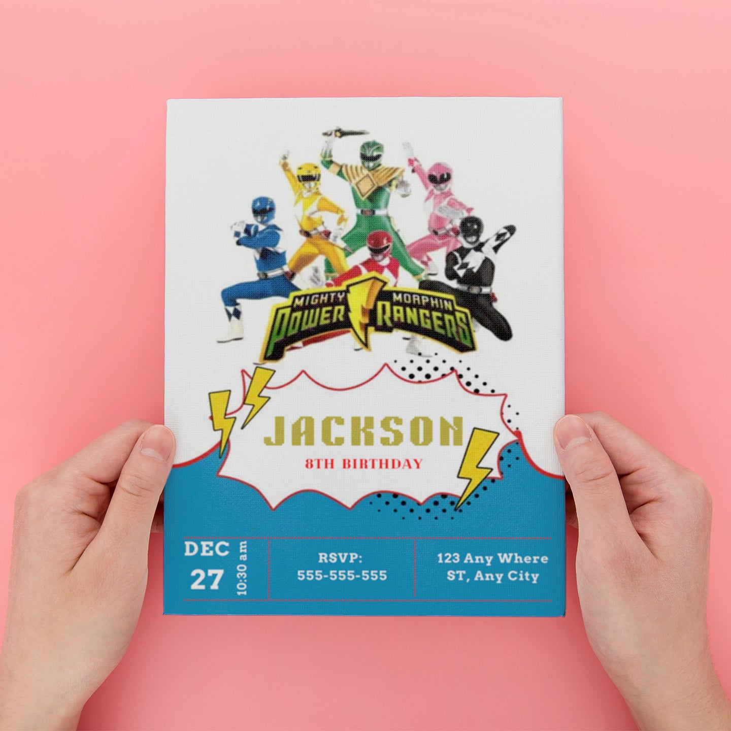 Mighty Morphin Power Rangers Birthday Invitations - CreativeRino