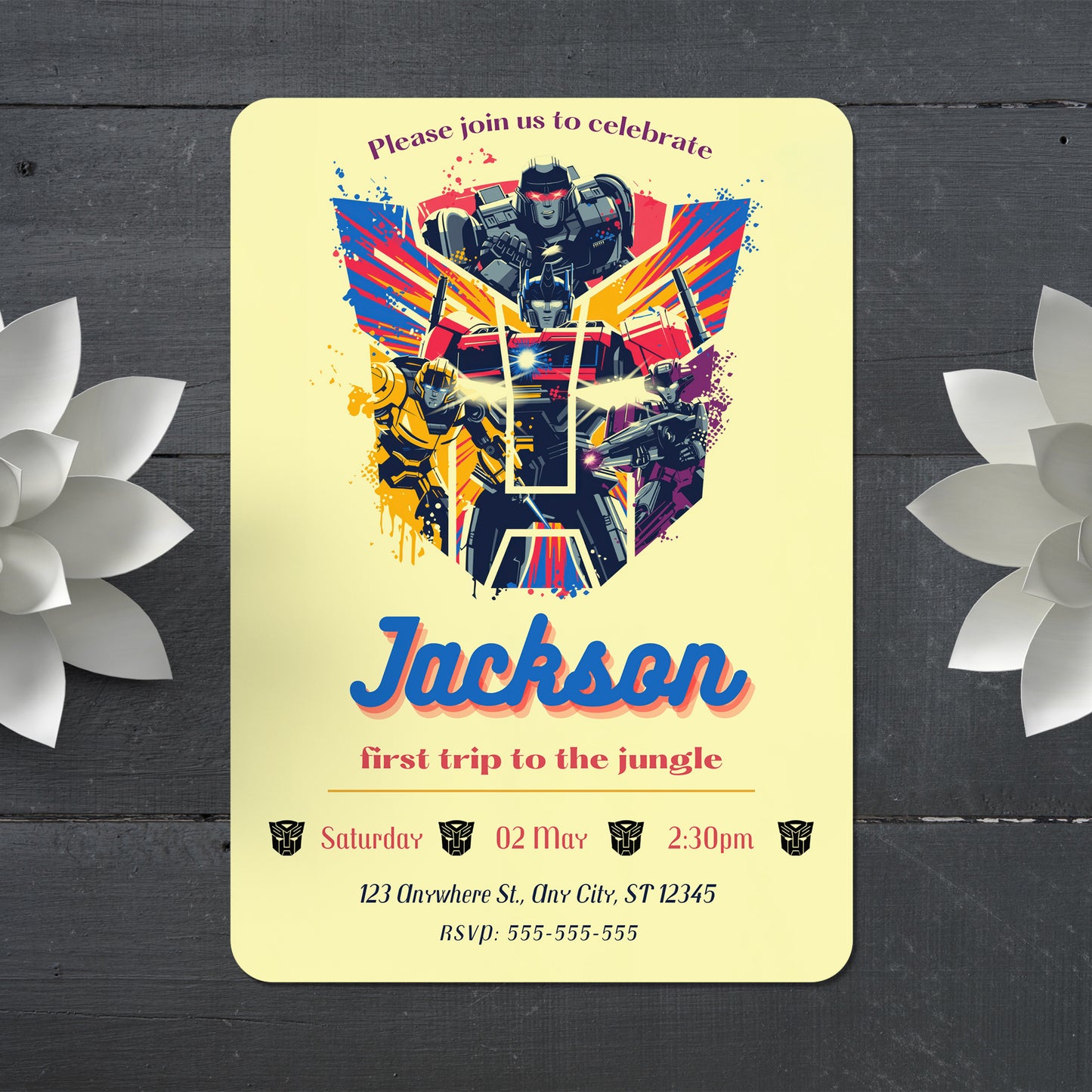 Transformers One Birthday Invitation Template - CreativeRino