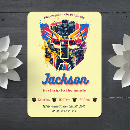 Transformers One Birthday Invitation Template - CreativeRino